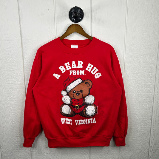 Vintage 1994 'A Bear Hug From West Virginia' Santa Crewneck (L)
