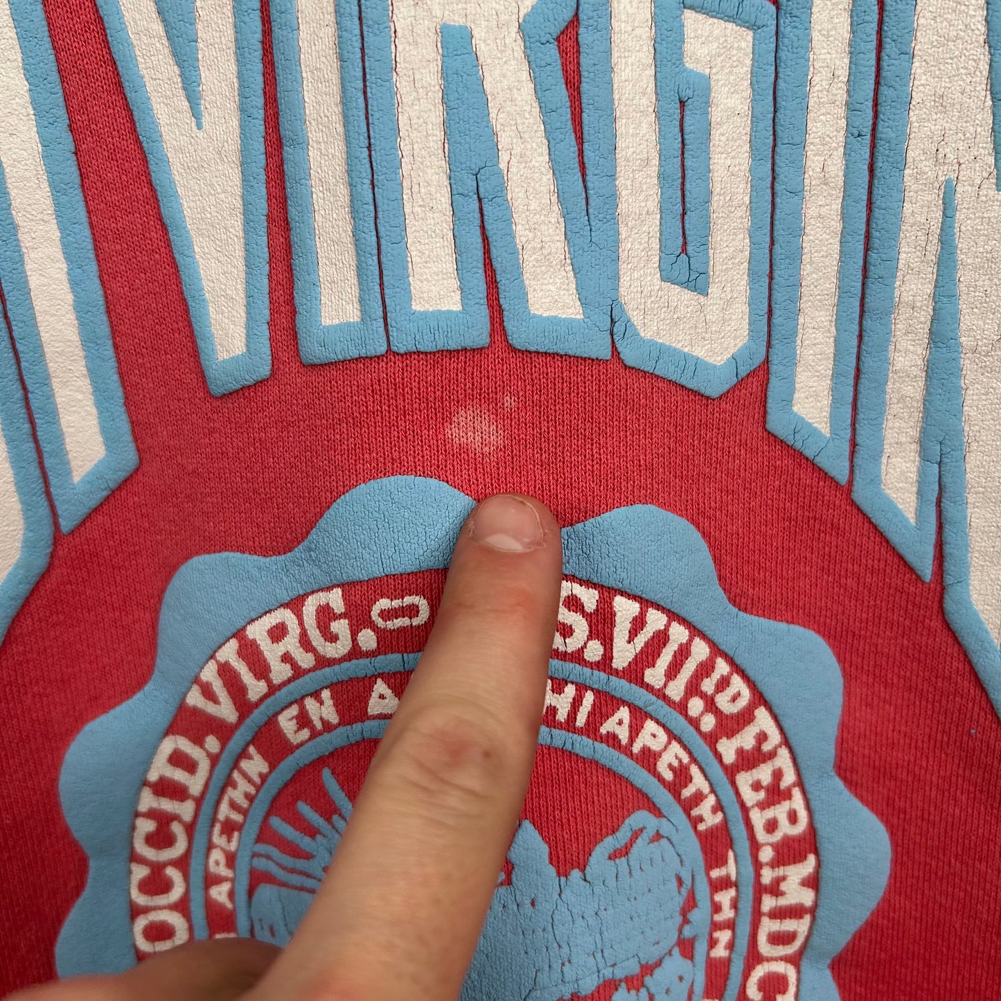 Vintage 90's Bubblegum Pink West Virginia University Seal Crewneck (L)