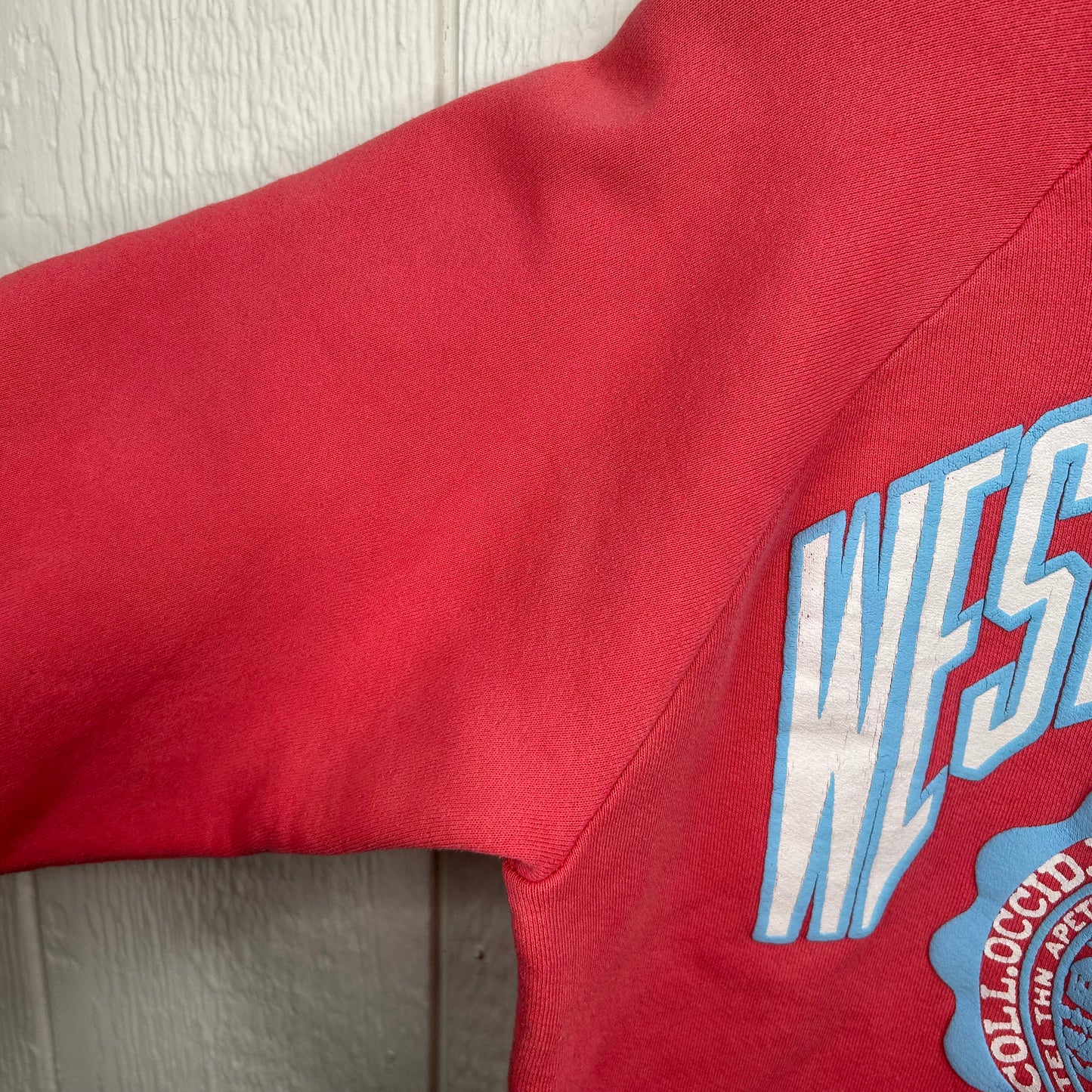 Vintage 90's Bubblegum Pink West Virginia University Seal Crewneck (L)