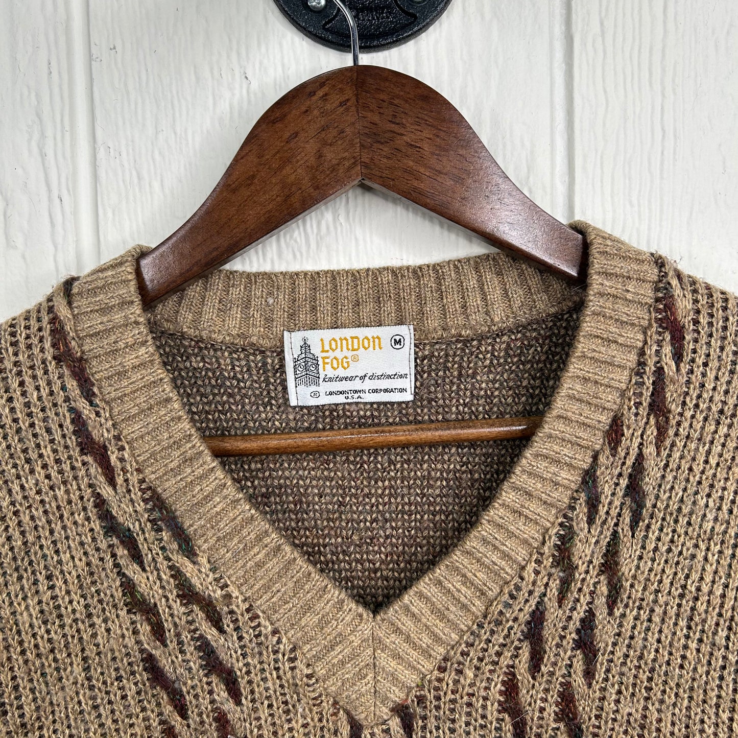 Vintage 90's London Fog Neutral Wool Sweater (M)