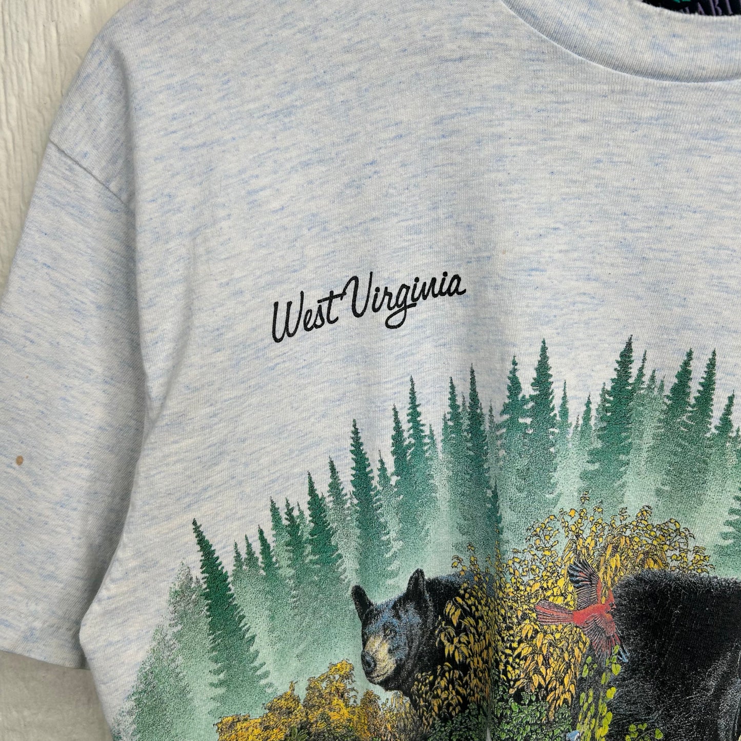 Vintage 90's West Virginia State Animals Nature All Over Print Tee (L)