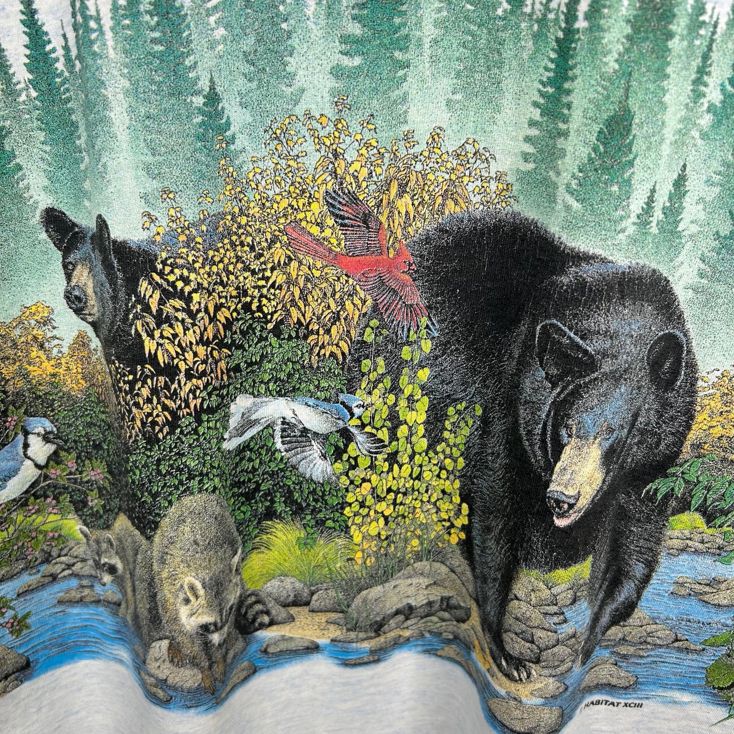 Vintage 90's West Virginia State Animals Nature All Over Print Tee (L)