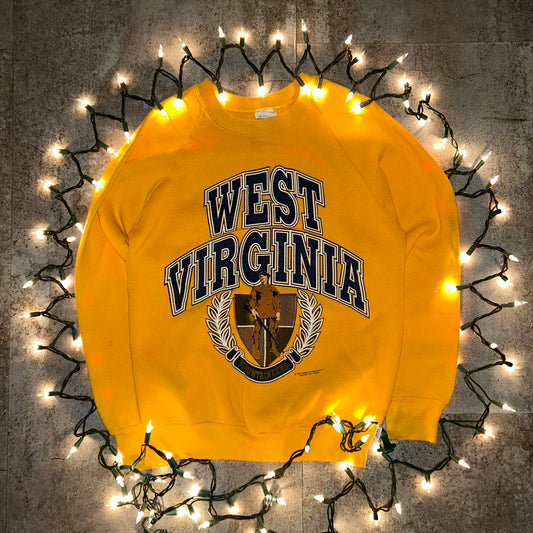 Vintage 1990 West Virginia Mountaineer Graphic Crewneck (M)