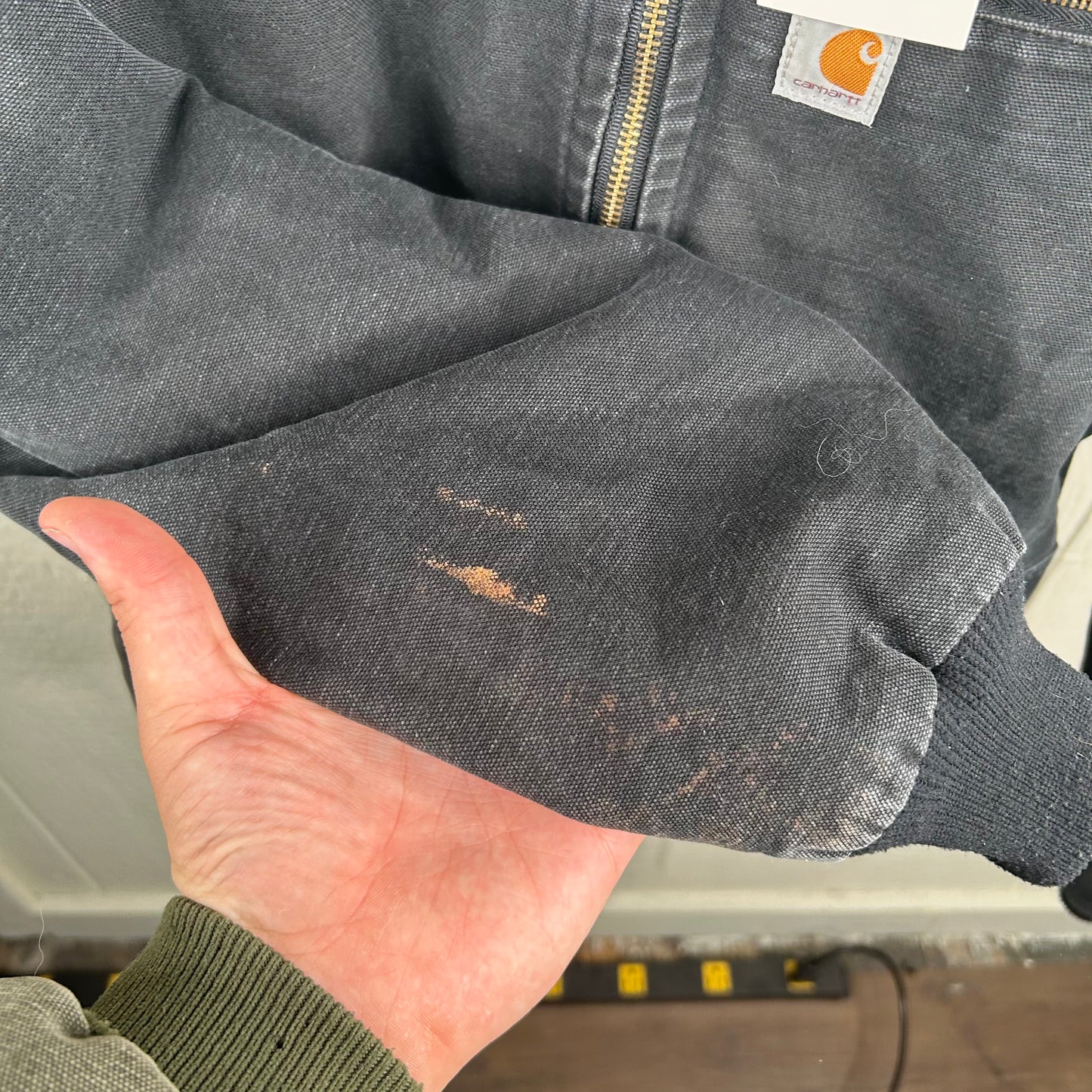 Y2K Sherpa Lined Black Carhartt Jacket (M)