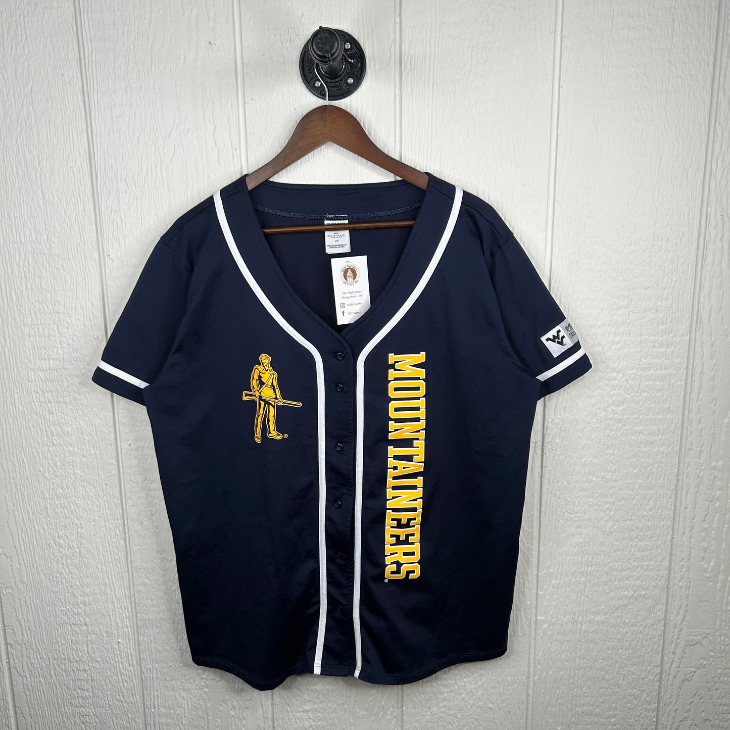 WVU x PINK Baseball Jersey (L)