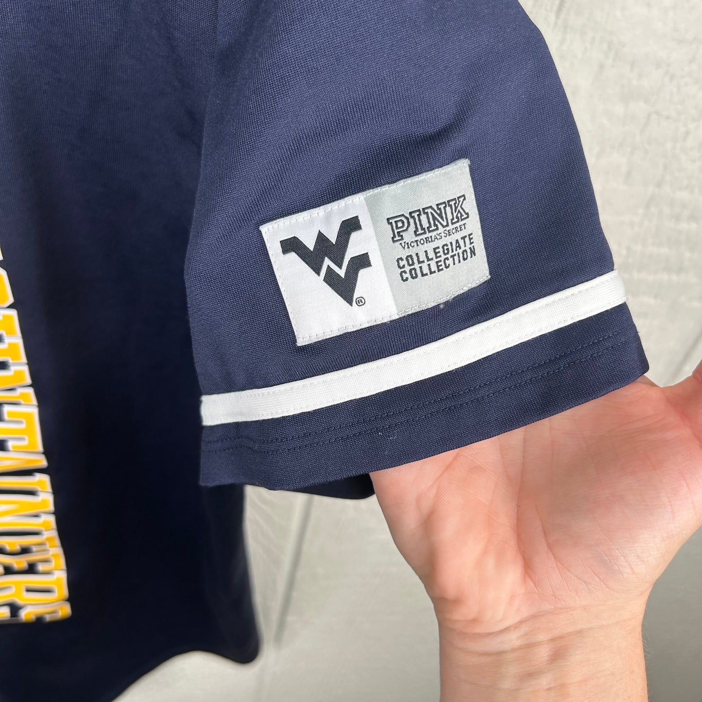 WVU x PINK Baseball Jersey (L)