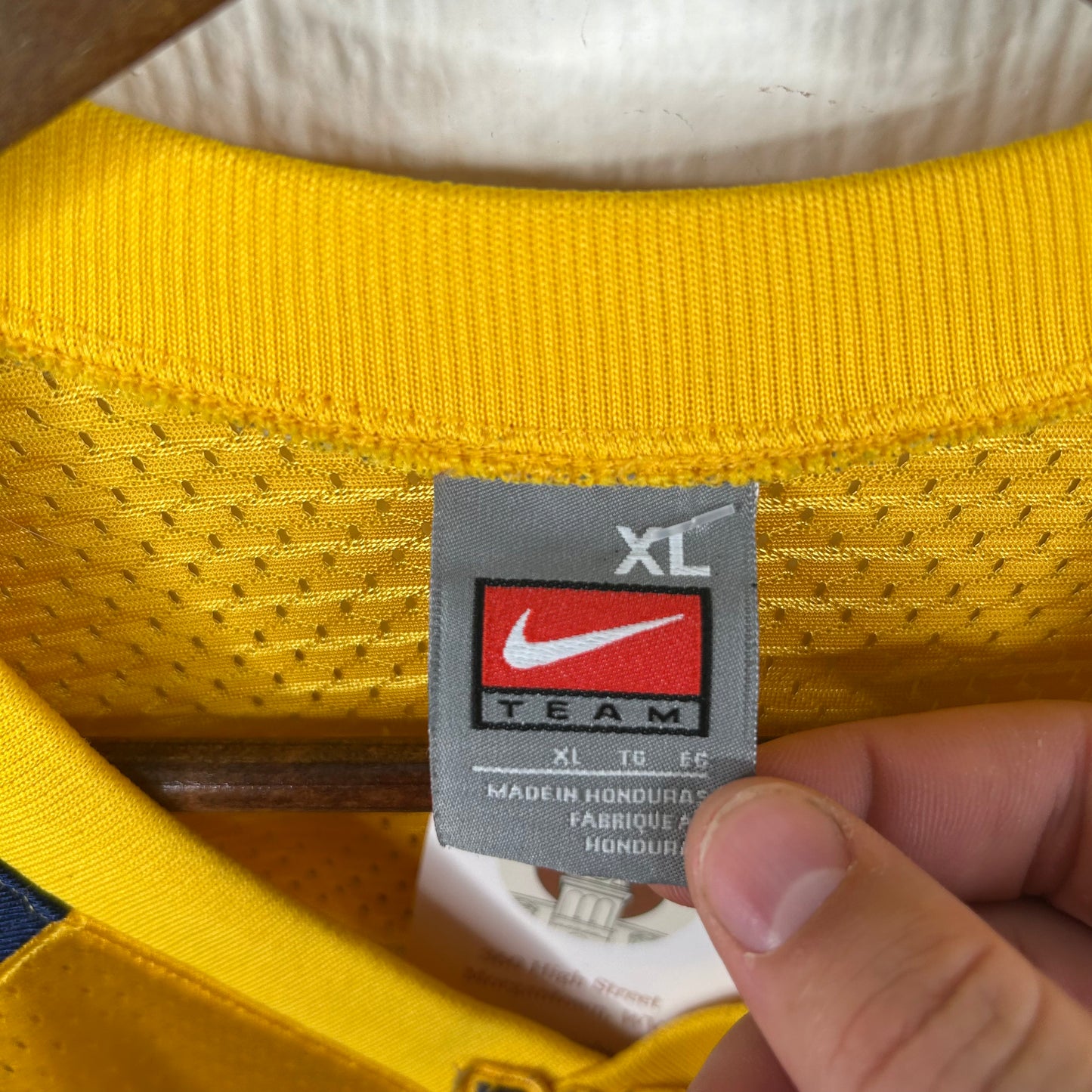 Y2K WVU Number 10 Gold Nike Football Jersey (XL)