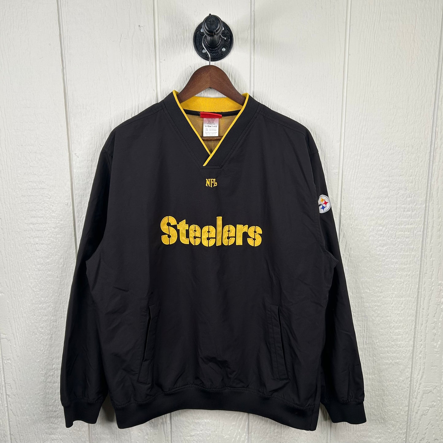 Y2K Pittsburgh Steelers NFL V-Neck Windbreaker (M)