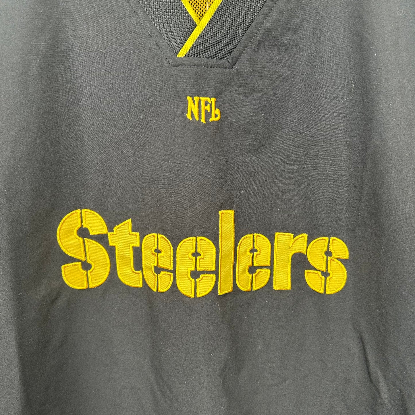 Y2K Pittsburgh Steelers NFL V-Neck Windbreaker (M)