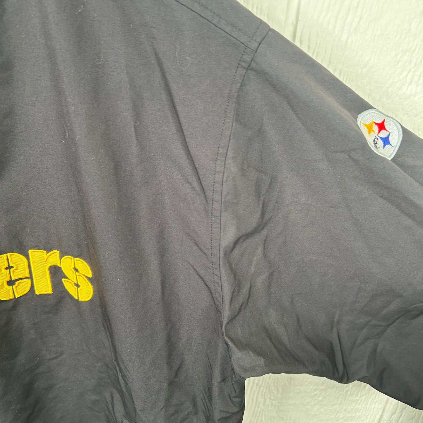 Y2K Pittsburgh Steelers NFL V-Neck Windbreaker (M)