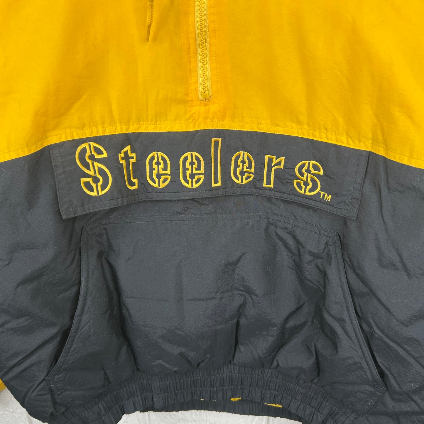 Vintage 90's Pittsburgh Steelers NFL Game Day Quarter-Zip Puffer Jacket (L)