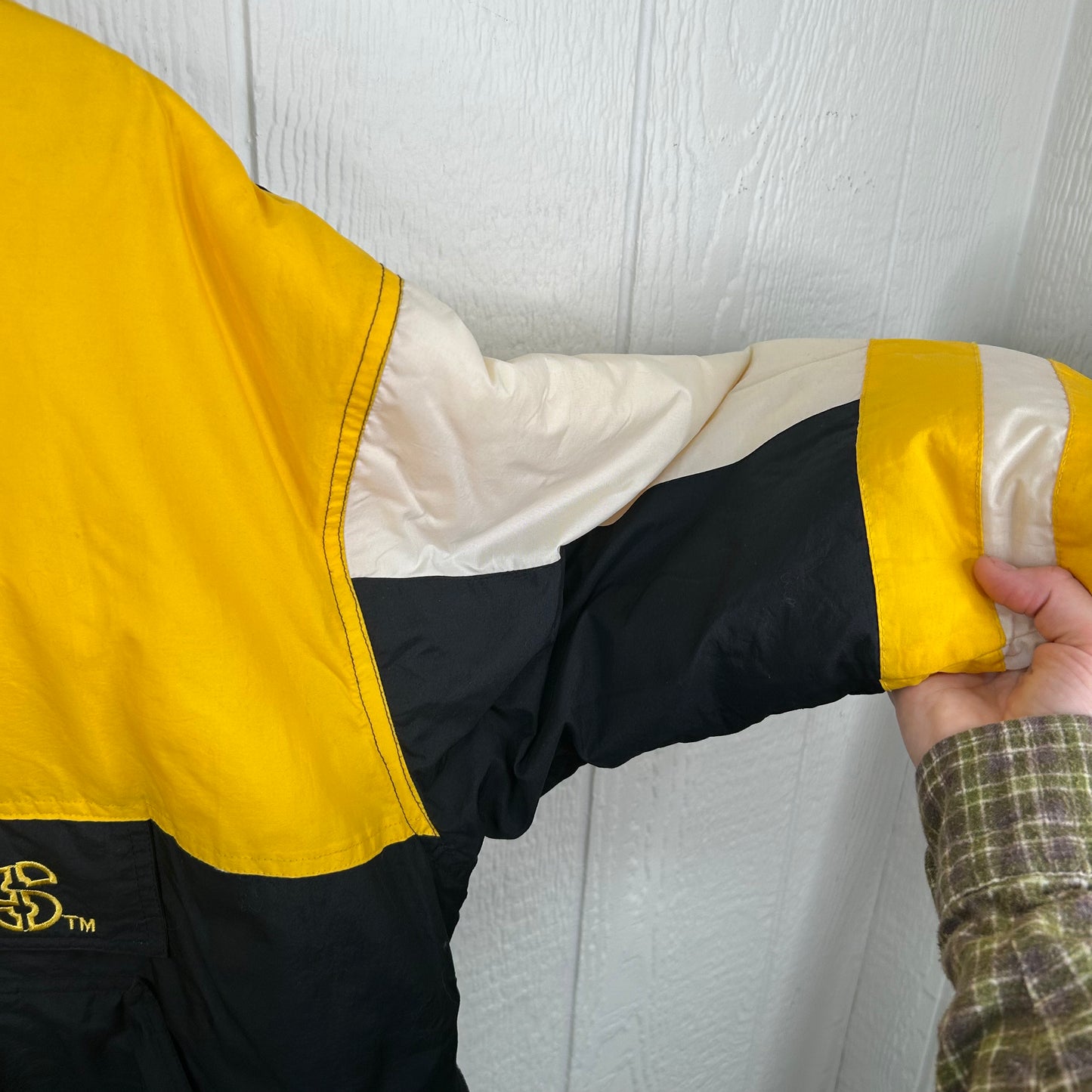 Vintage 90's Pittsburgh Steelers NFL Game Day Quarter-Zip Puffer Jacket (L)