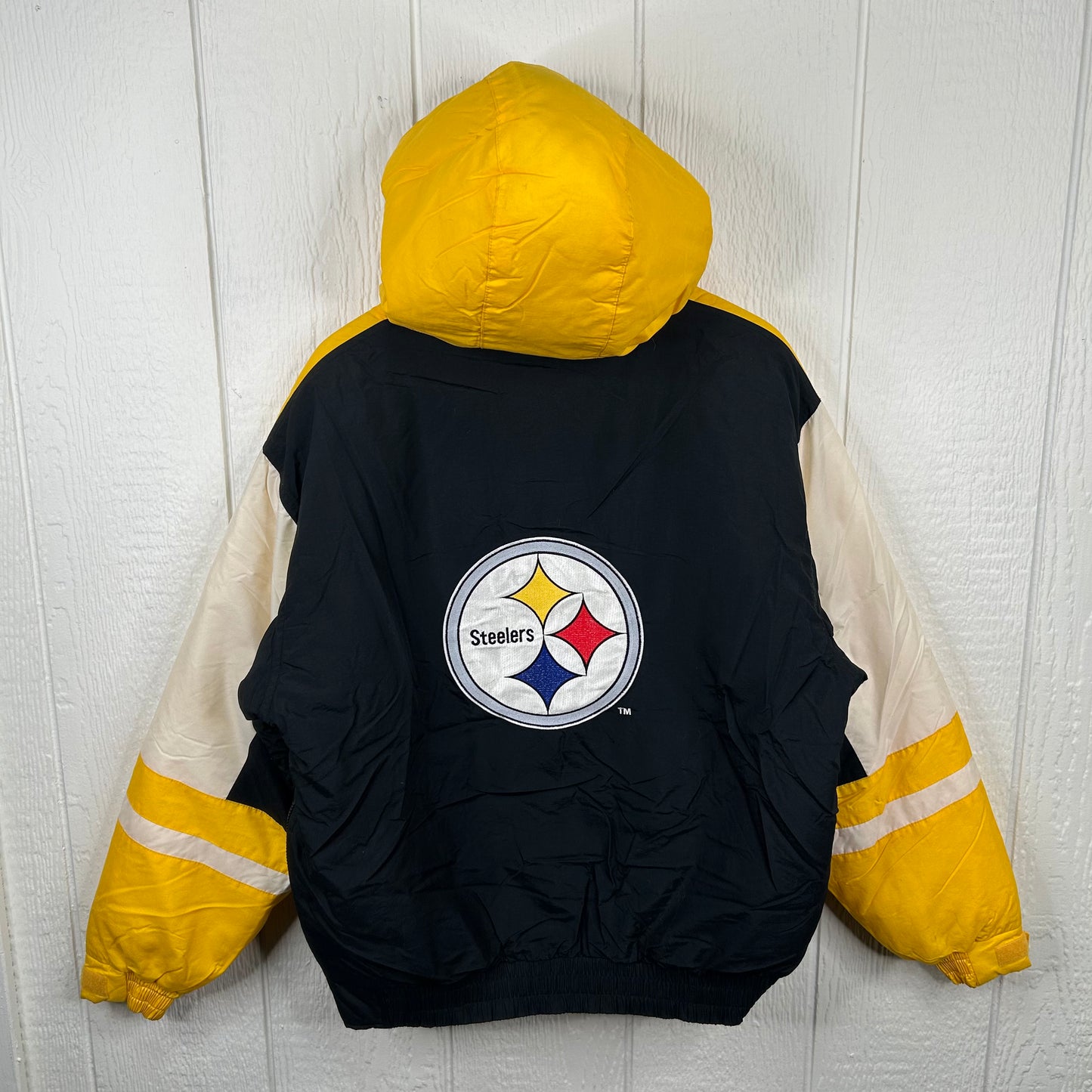 Vintage 90's Pittsburgh Steelers NFL Game Day Quarter-Zip Puffer Jacket (L)
