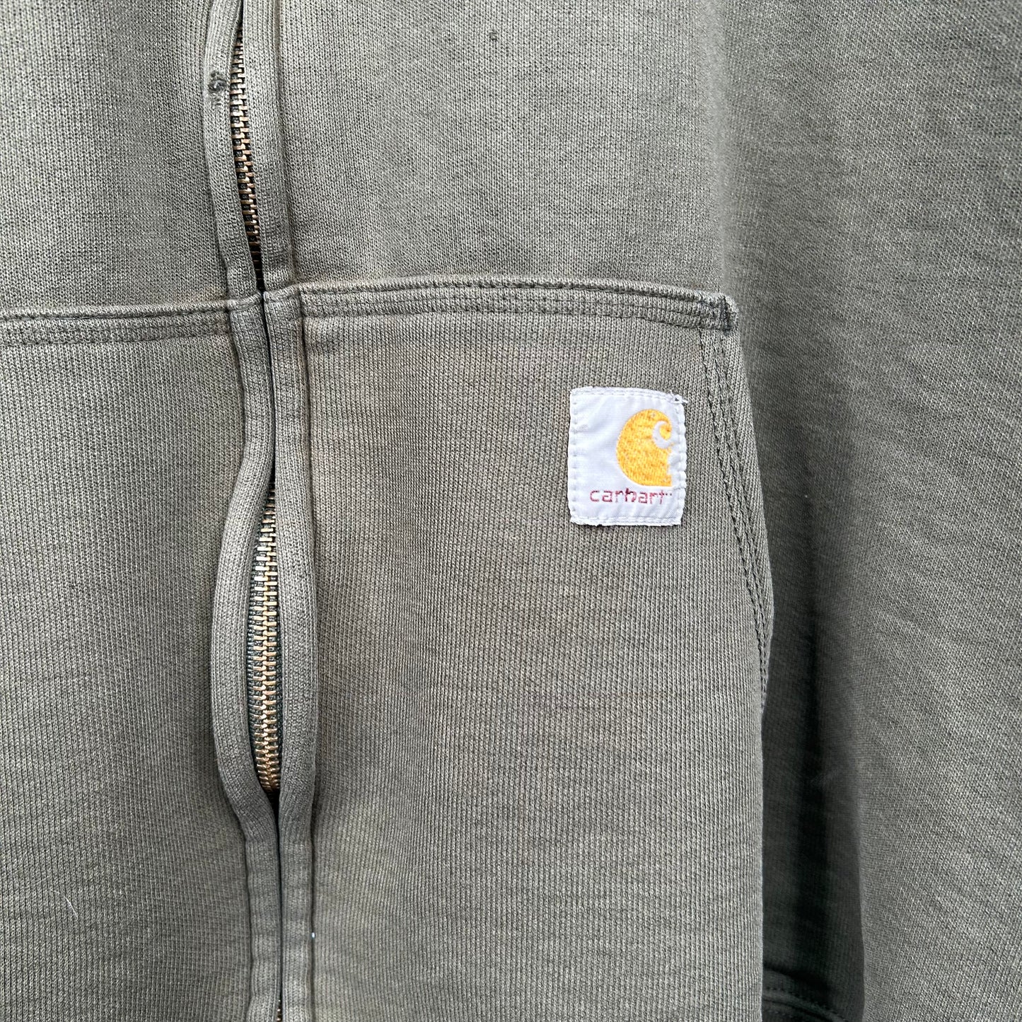 Y2K Forest Green Full-Zip Carhartt Hooded Jacket (XL)