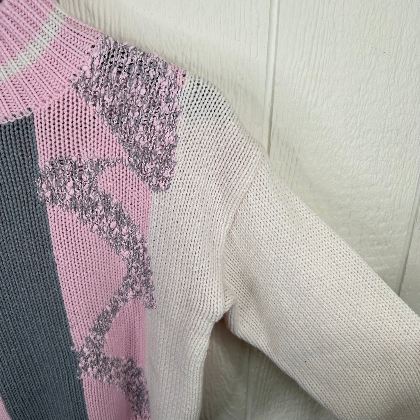 Vintage 80's Pastel Knit Mock Neck Sweater (S)