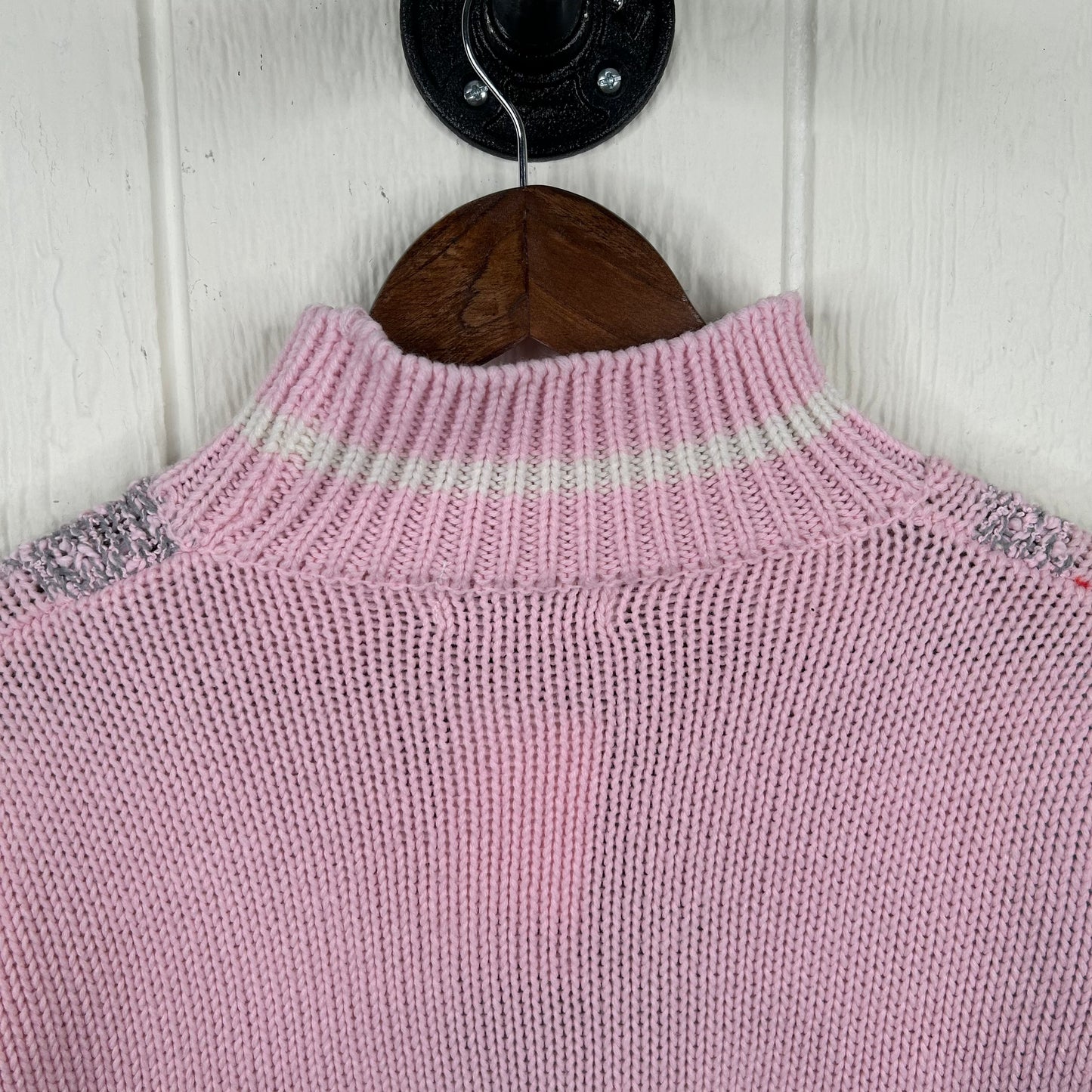 Vintage 80's Pastel Knit Mock Neck Sweater (S)