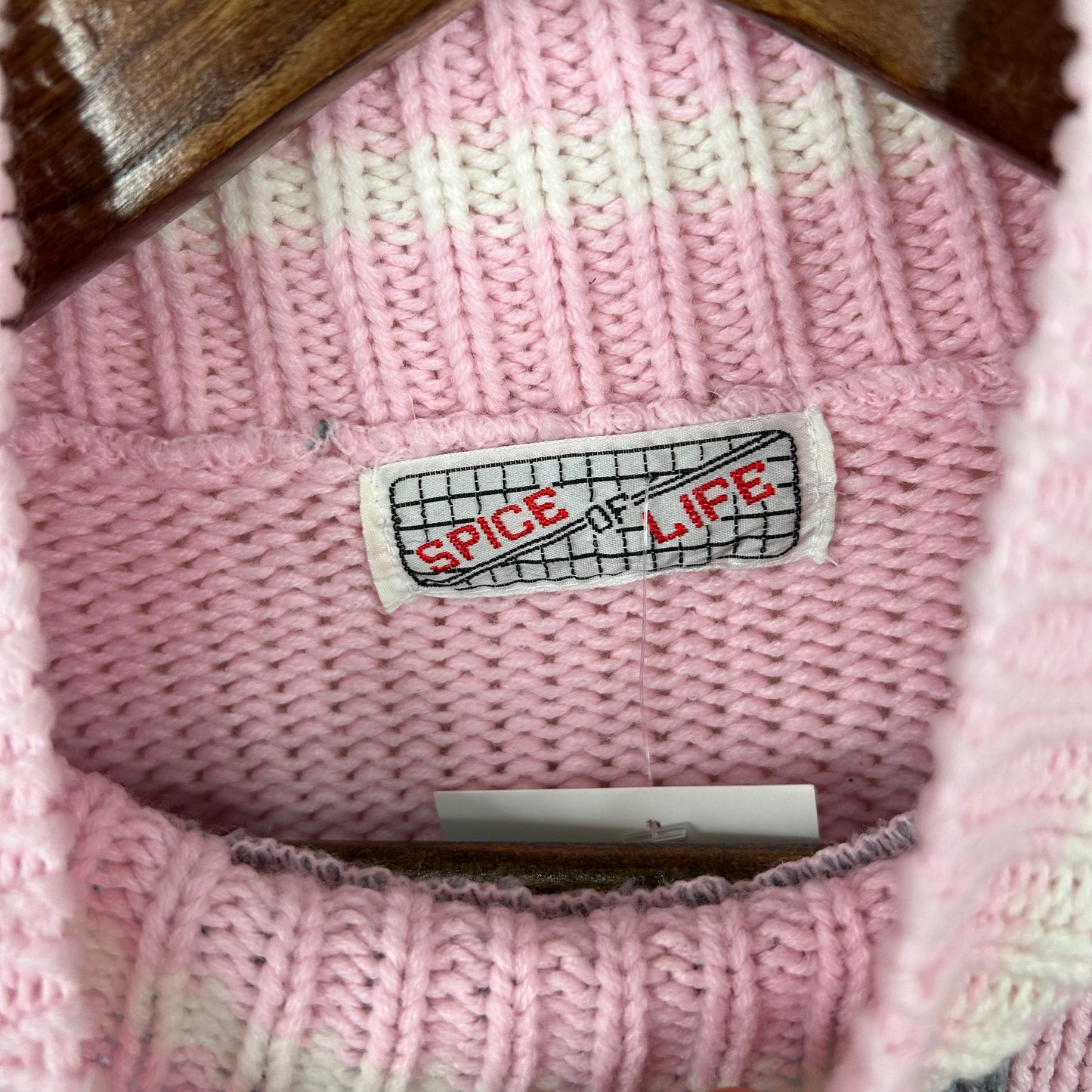 Vintage 80's Pastel Knit Mock Neck Sweater (S)