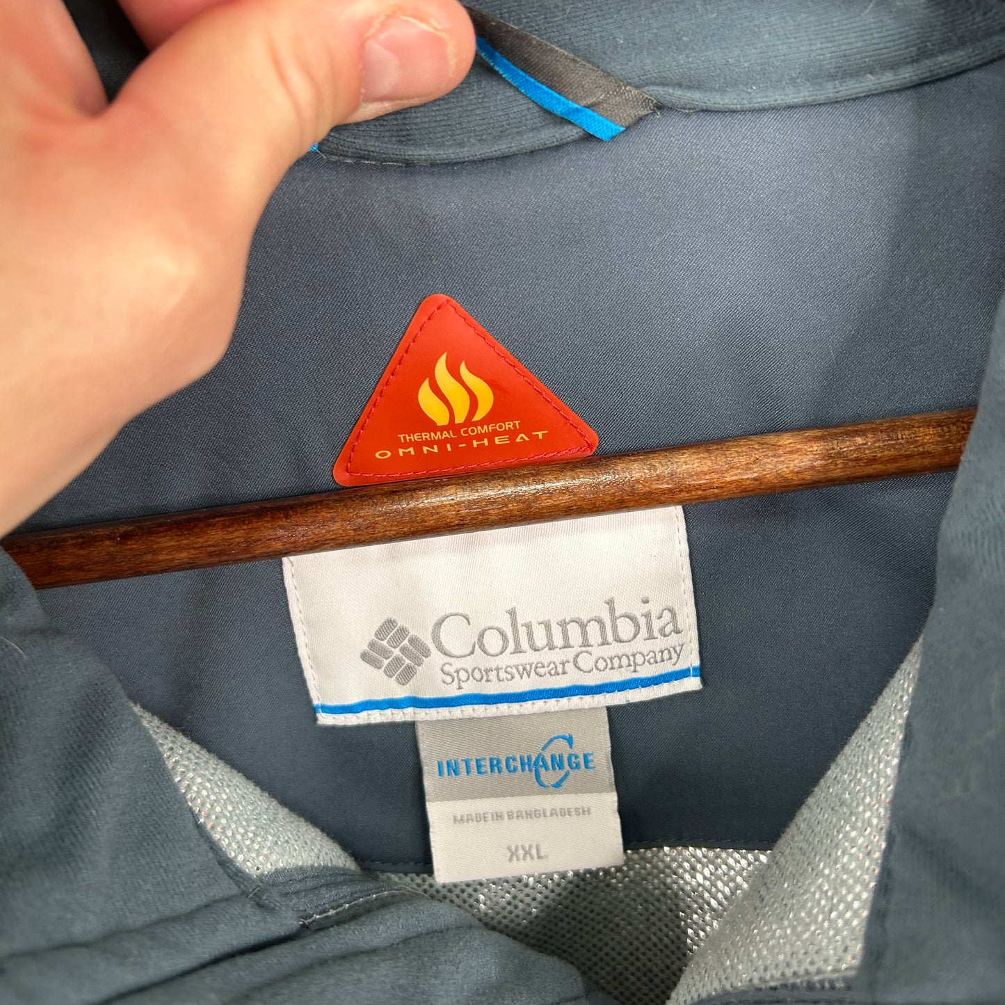 Y2K Navy & Blue Columbia Therm Lined Zip-Up Jacket (XXL)
