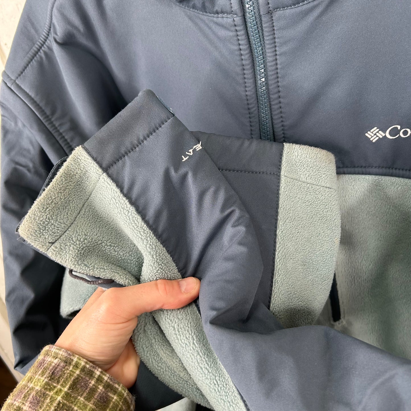 Y2K Navy & Blue Columbia Therm Lined Zip-Up Jacket (XXL)