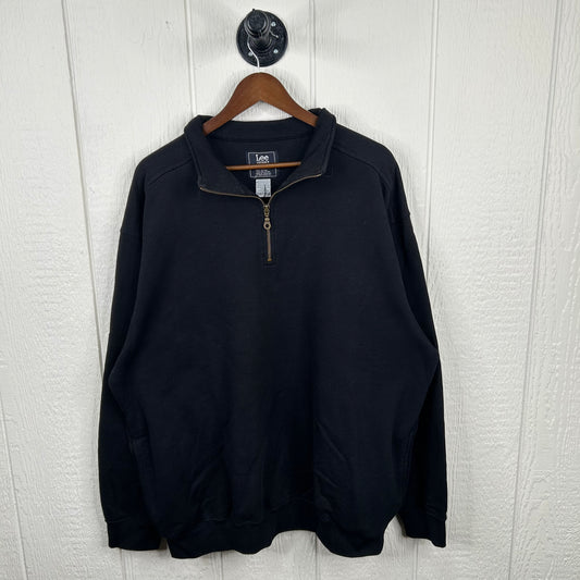 Vintage 90's Lee Black Quarter-Zip Crewneck (XL)