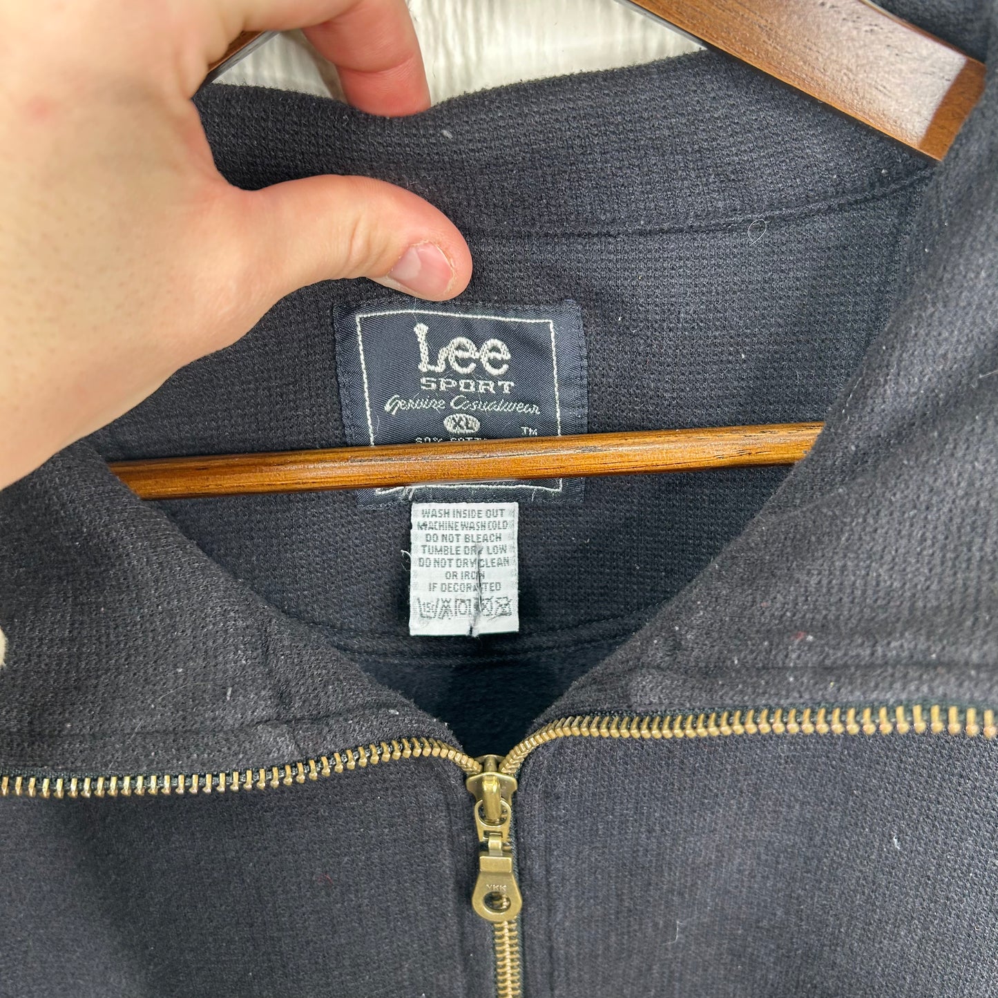 Vintage 90's Lee Black Quarter-Zip Crewneck (XL)