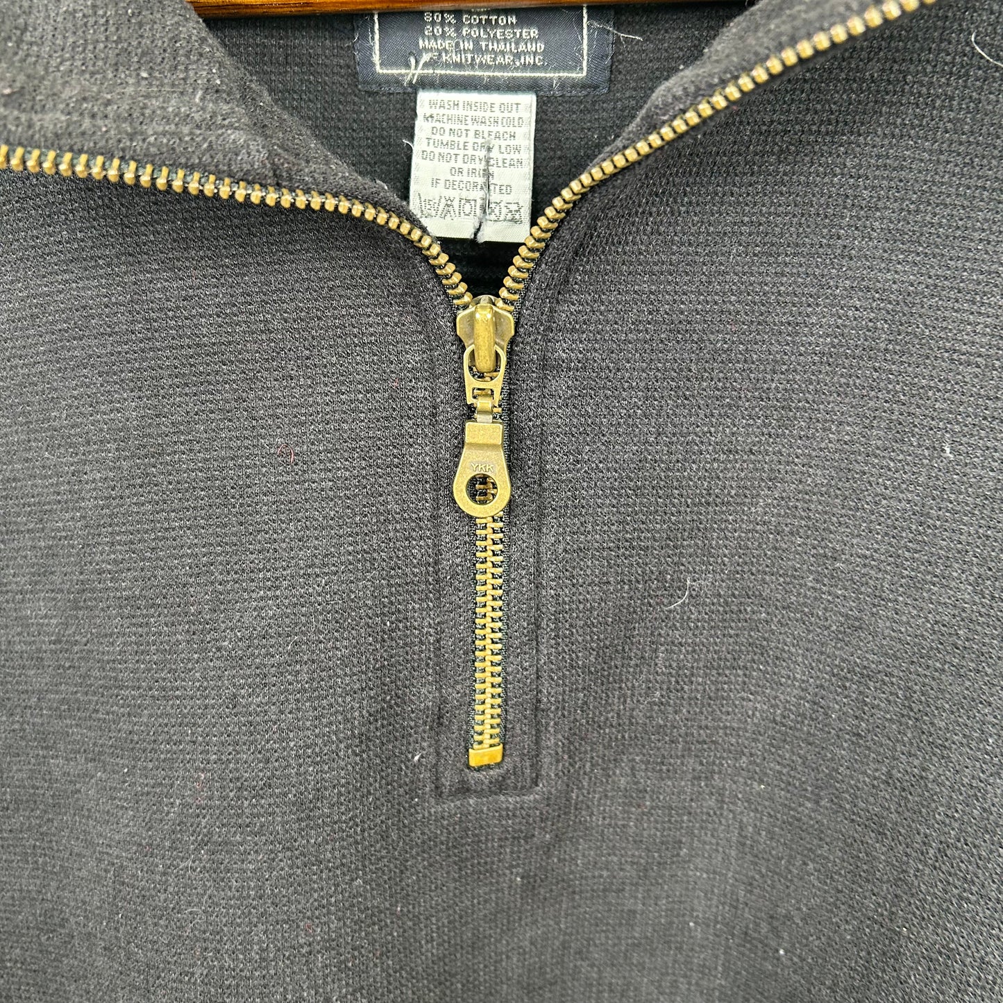 Vintage 90's Lee Black Quarter-Zip Crewneck (XL)