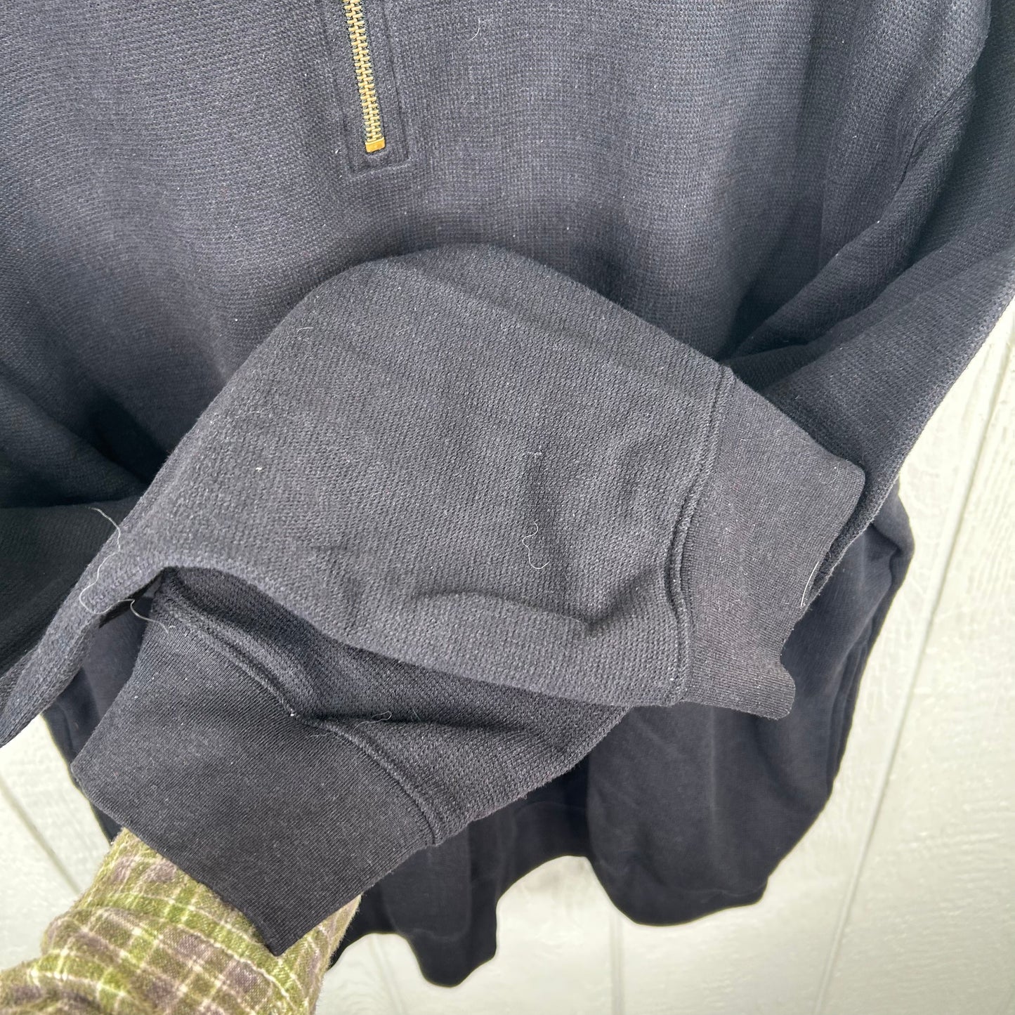 Vintage 90's Lee Black Quarter-Zip Crewneck (XL)