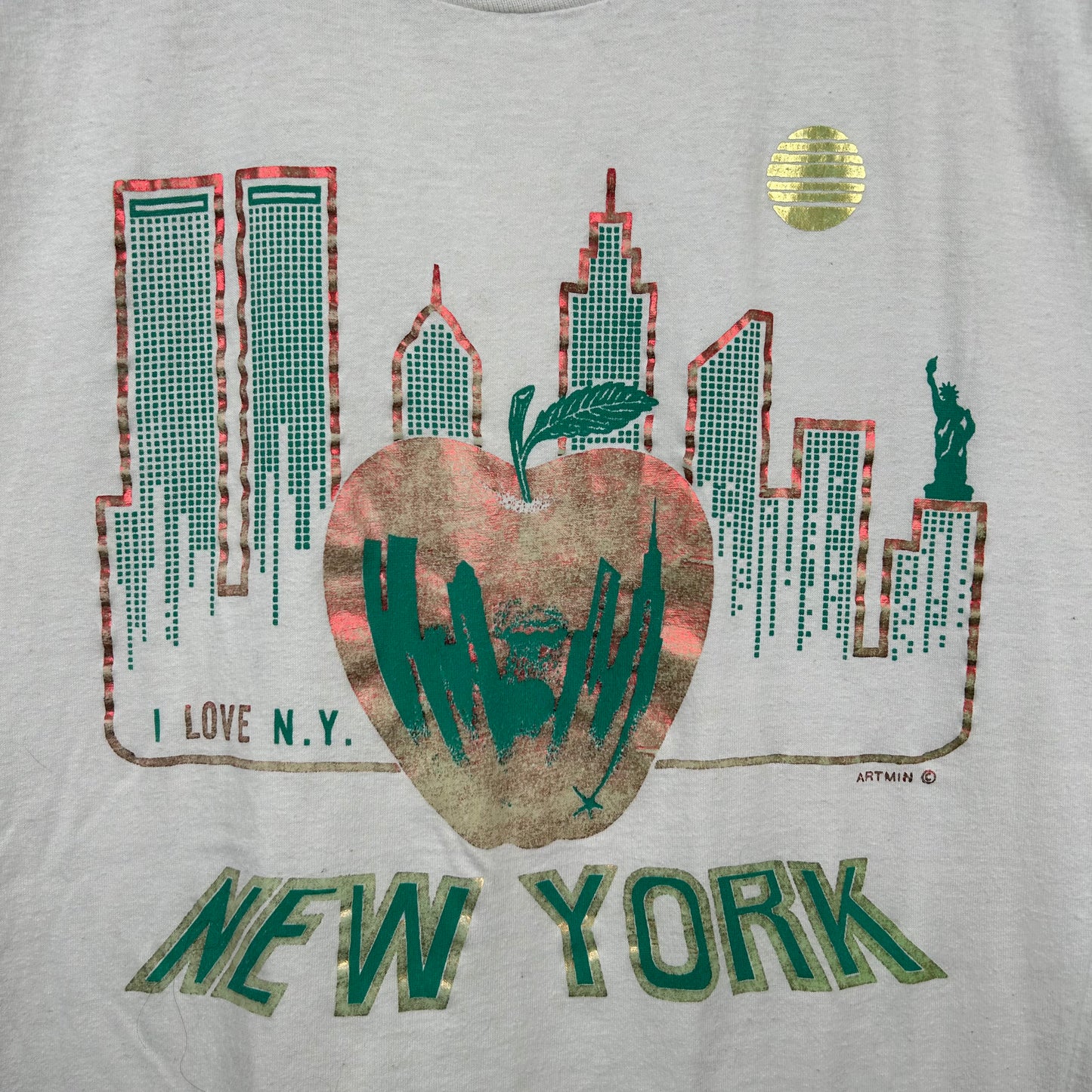 Vintage 80's New York City 'The Big Apple' Graphic Tee (XL)
