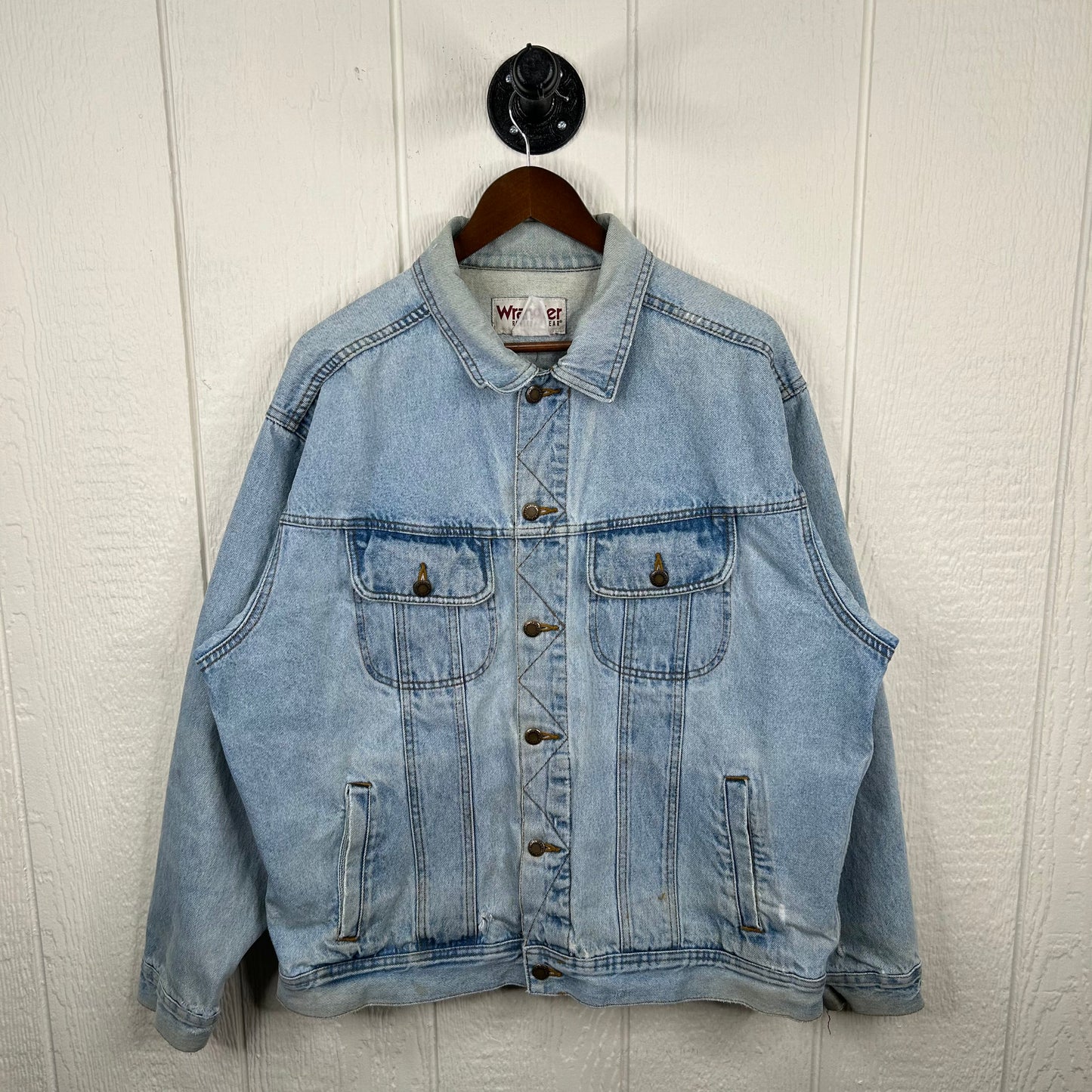 Vintage 90's Wrangler Faded Button-Up Denim Jacket (XL)
