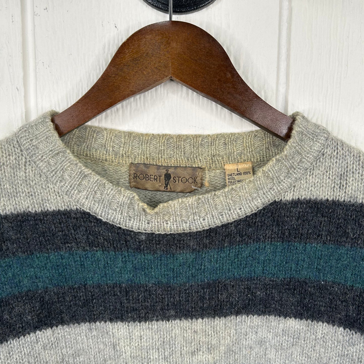 Vintage 90's Striped Wool Sweater (L)