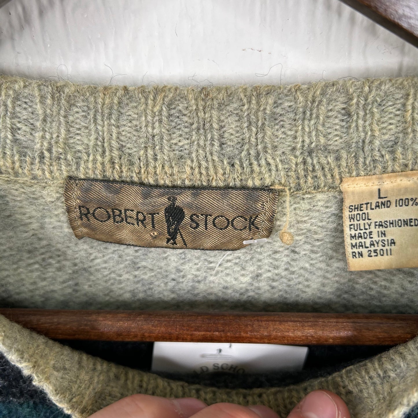 Vintage 90's Striped Wool Sweater (L)