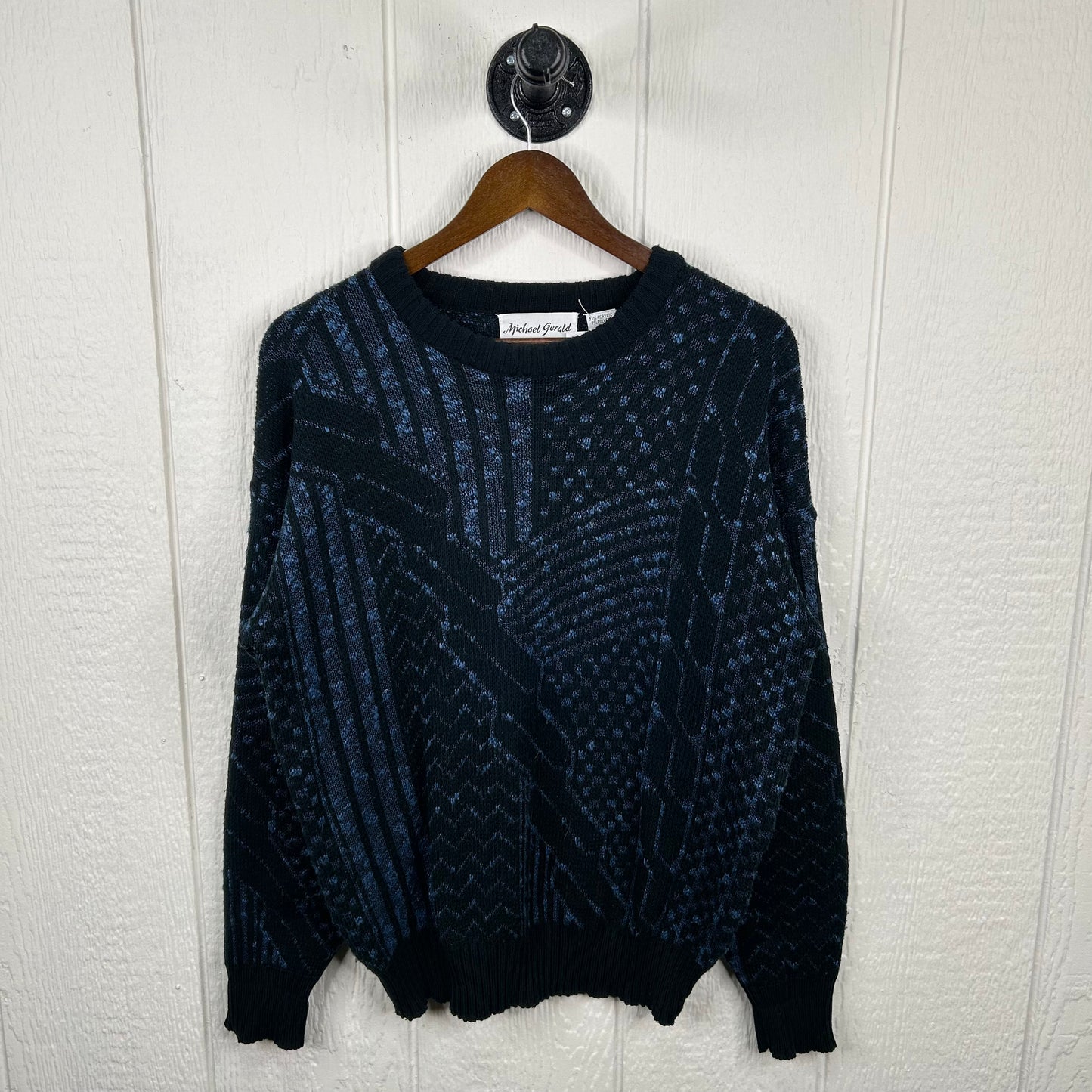 Vintage 90's Navy & Black Knit Sweater (M)
