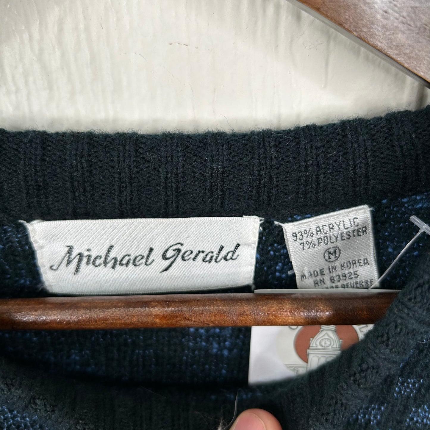 Vintage 90's Navy & Black Knit Sweater (M)