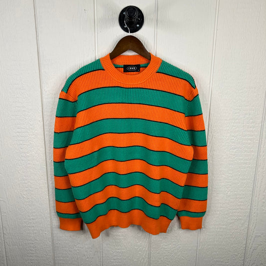 Vintage 90's Tight-Knit Green & Orange Soft Sweater (S)
