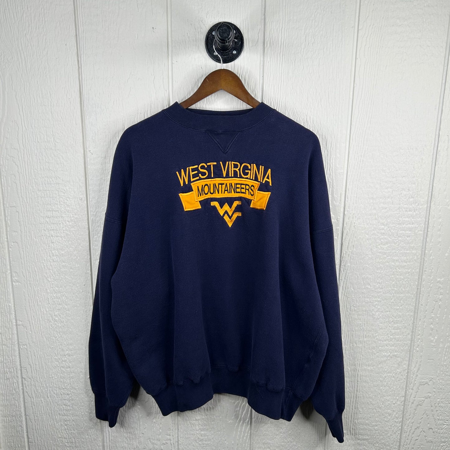 Vintage 90's West Virginia Mountaineers Heavyweight Embroidered Crewneck (XL)