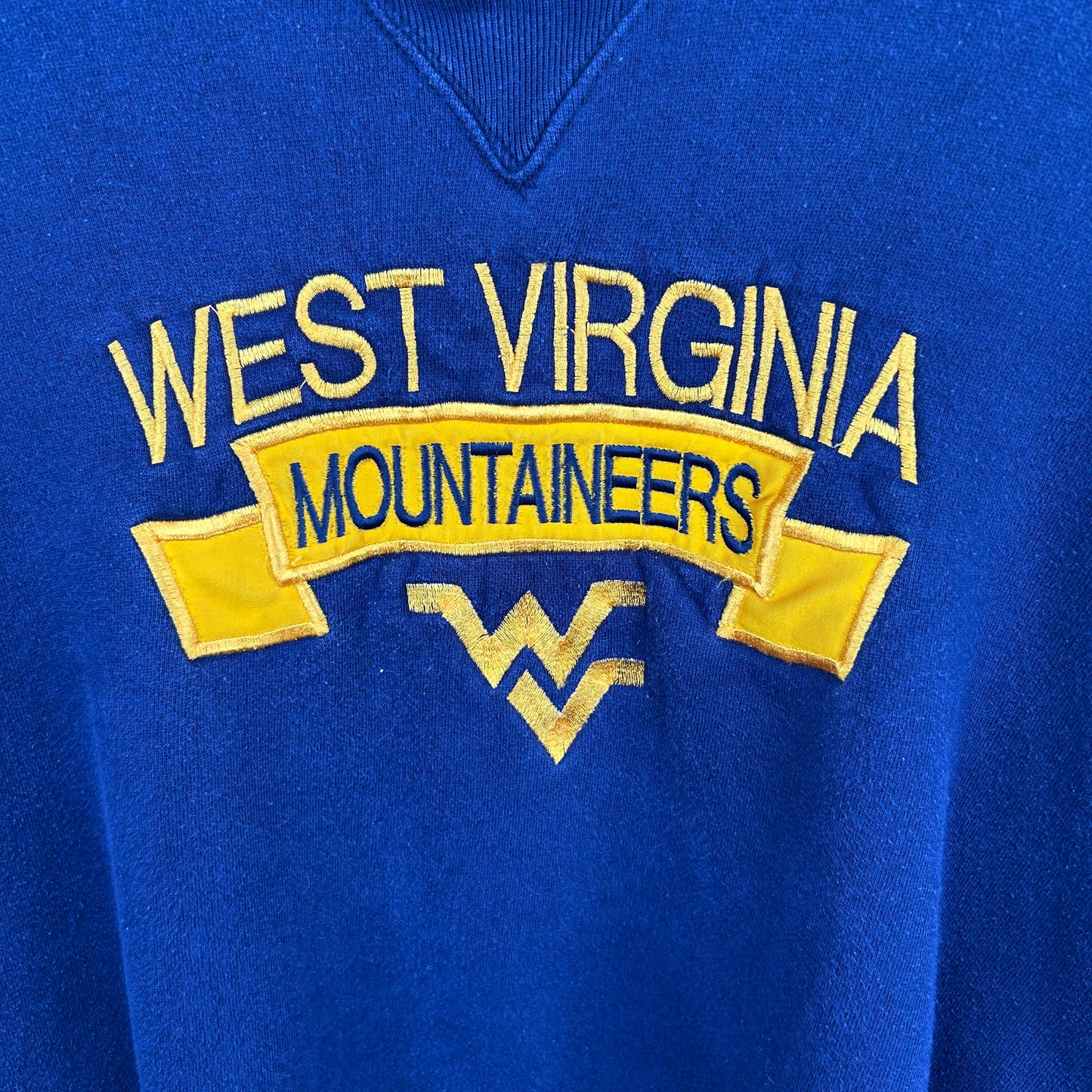 Vintage 90's West Virginia Mountaineers Heavyweight Embroidered Crewneck (XL)