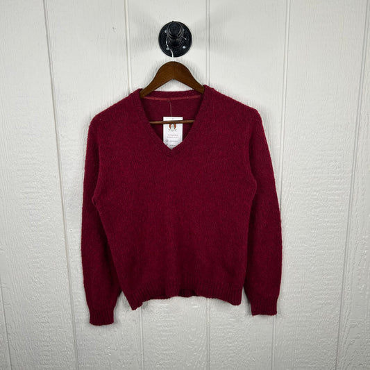 Vintage 80's Red V-Neck Wool Sweater (M)