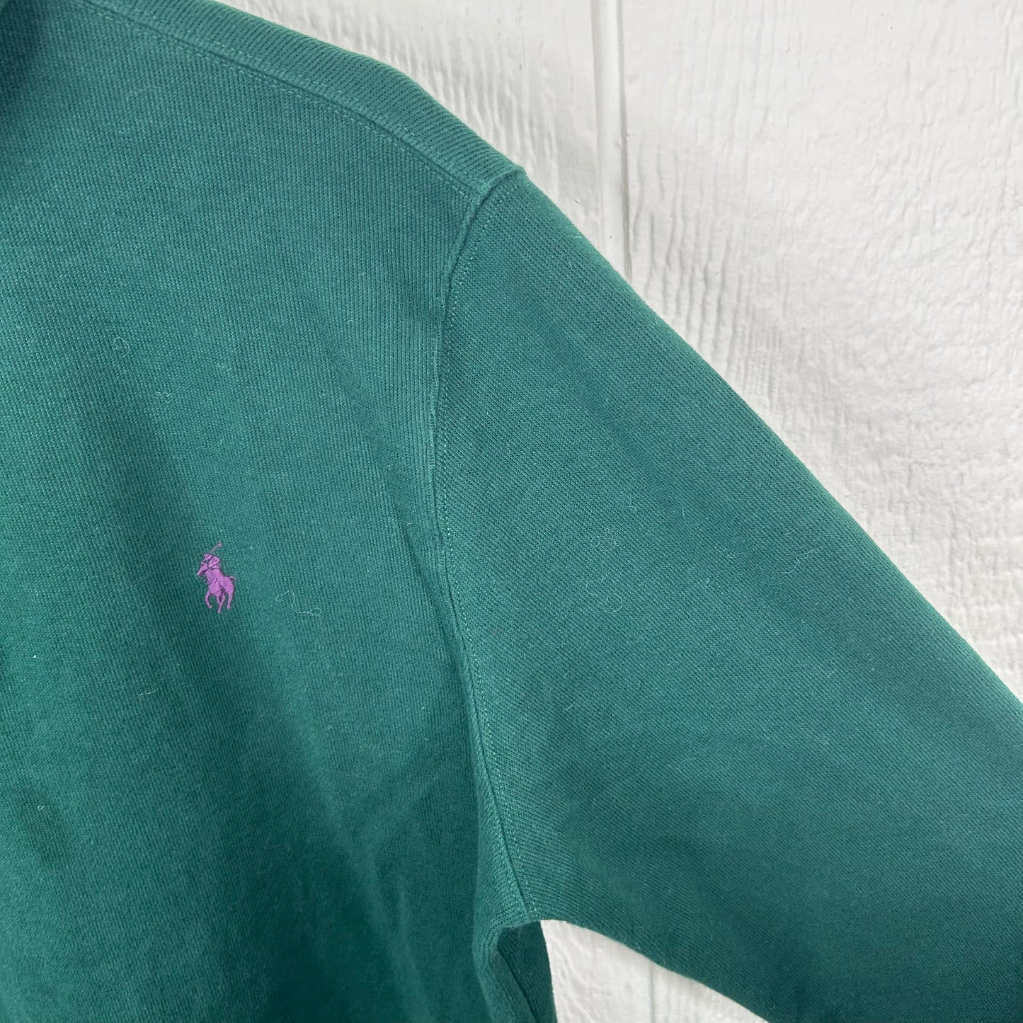 Vintage Polo Ralph Lauren Forest Green 1/4 Zip Sweatshirt (L)
