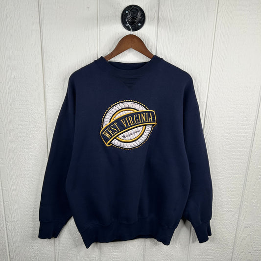 Vintage 90's West Virginia Mountaineers 3D Graphic Crewneck (L)