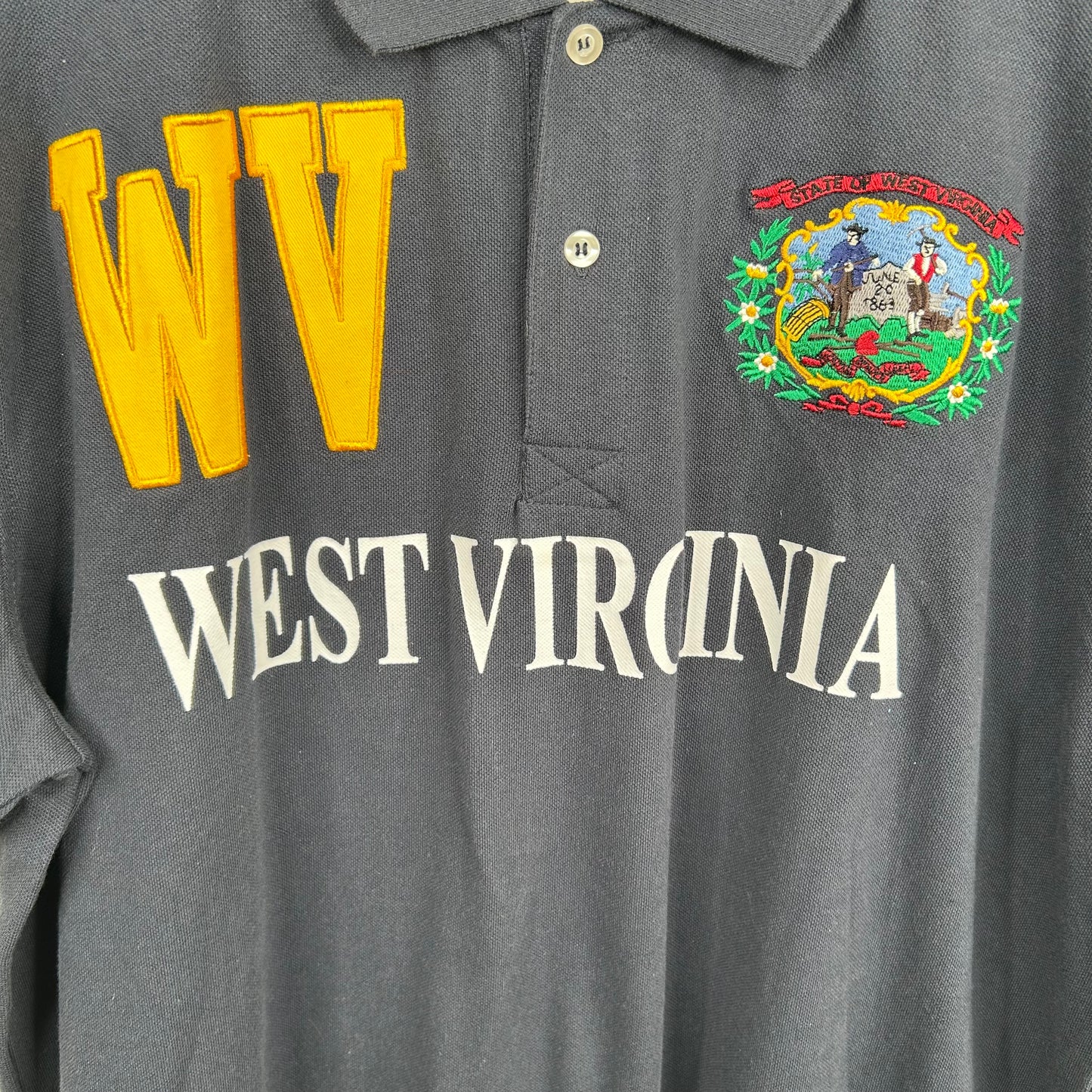Vintage West Virginia University Embroidered Polo Shirt (XXL)