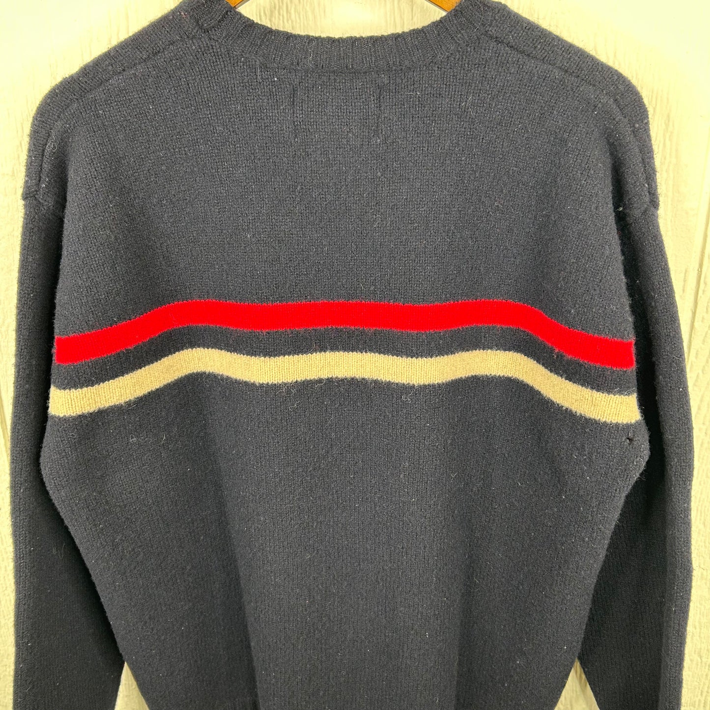 Vintage 90's American Eagle Outfitters Navy Striped Wool Sweater (L)