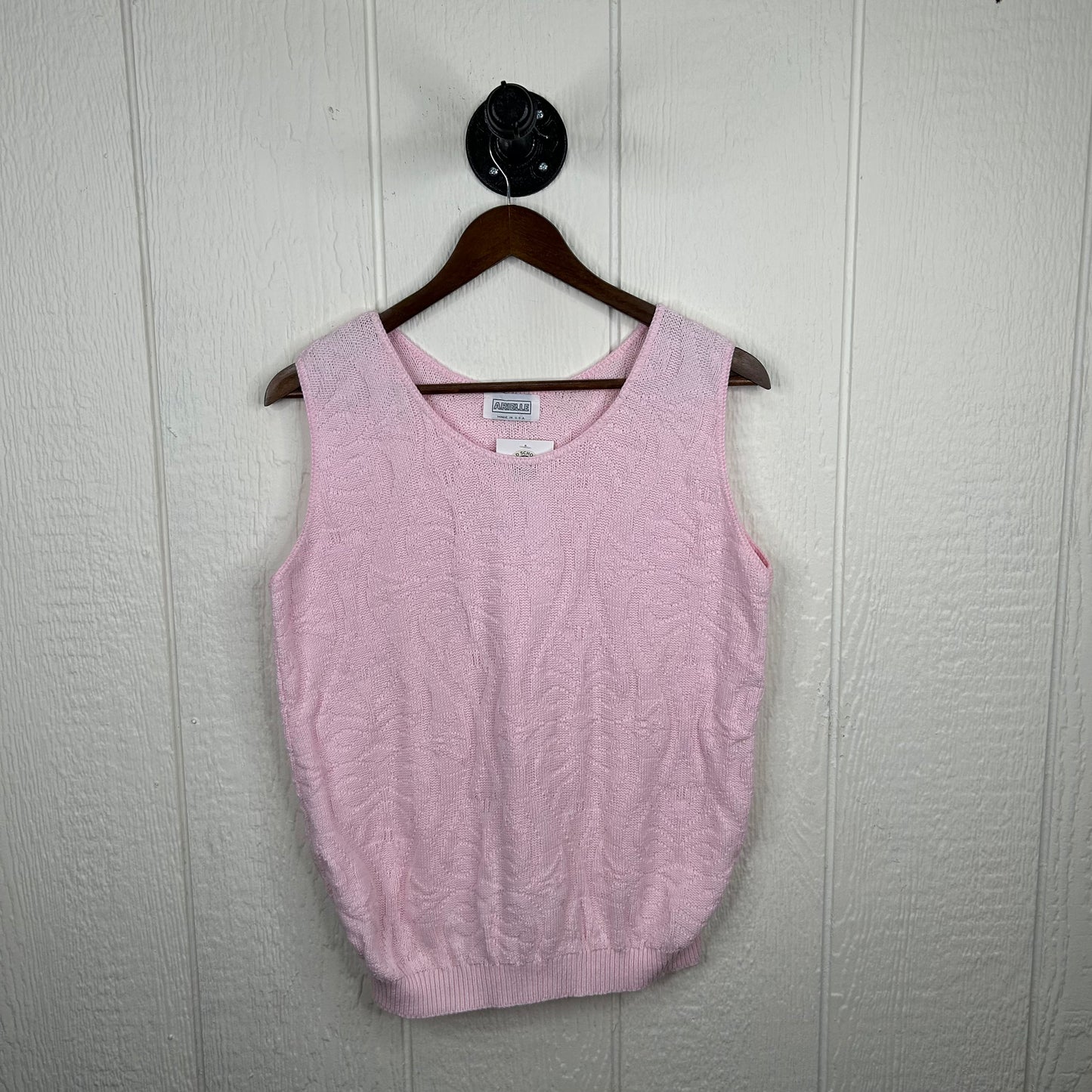 Vintage 80's Pink Knit Short Sleeve Sweater (L)