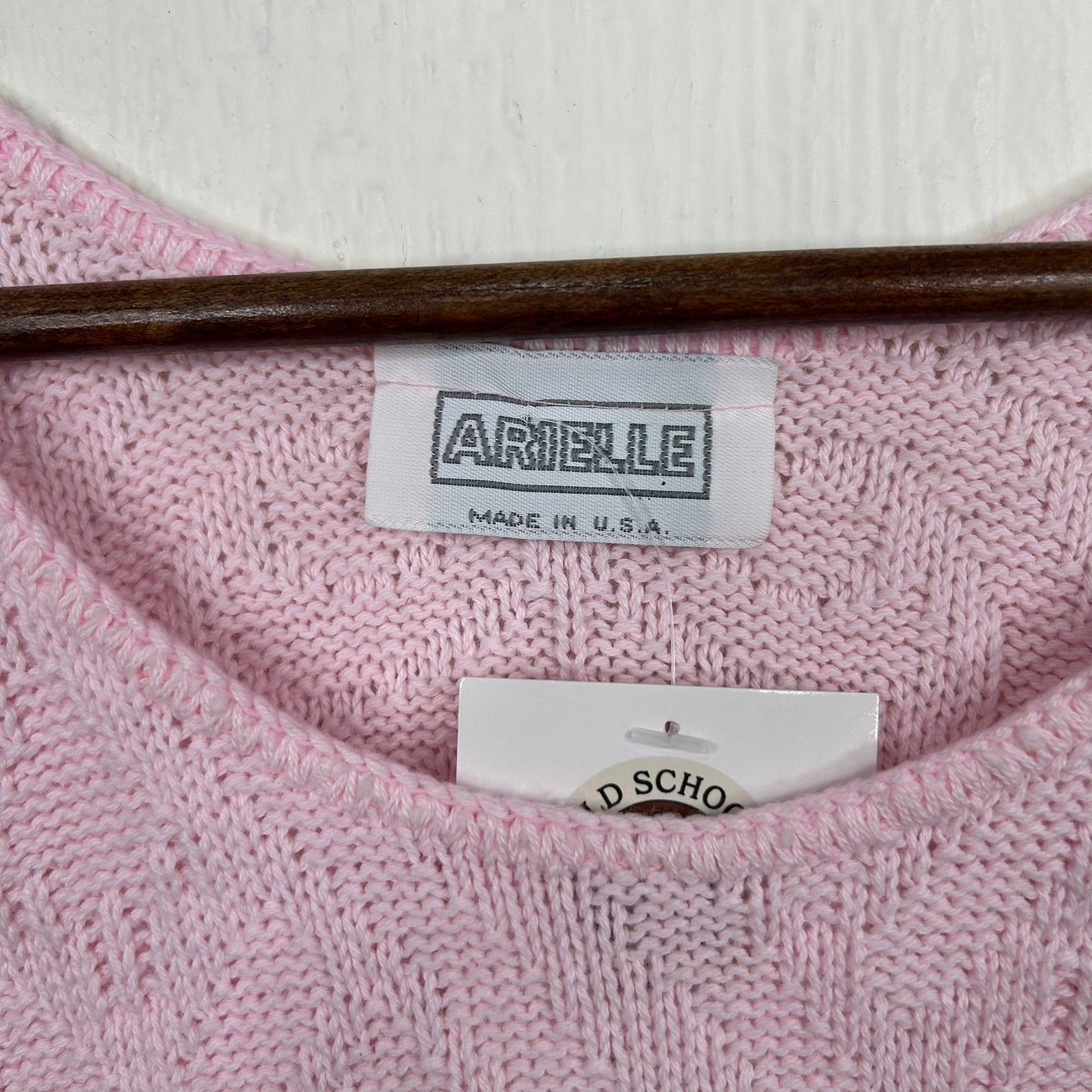 Vintage 80's Pink Knit Short Sleeve Sweater (L)