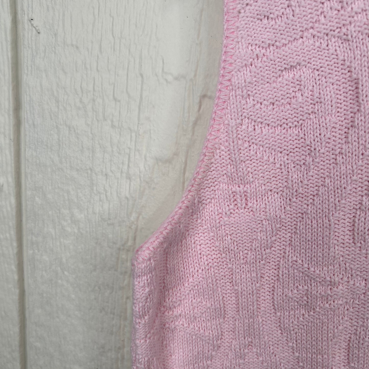 Vintage 80's Pink Knit Short Sleeve Sweater (L)