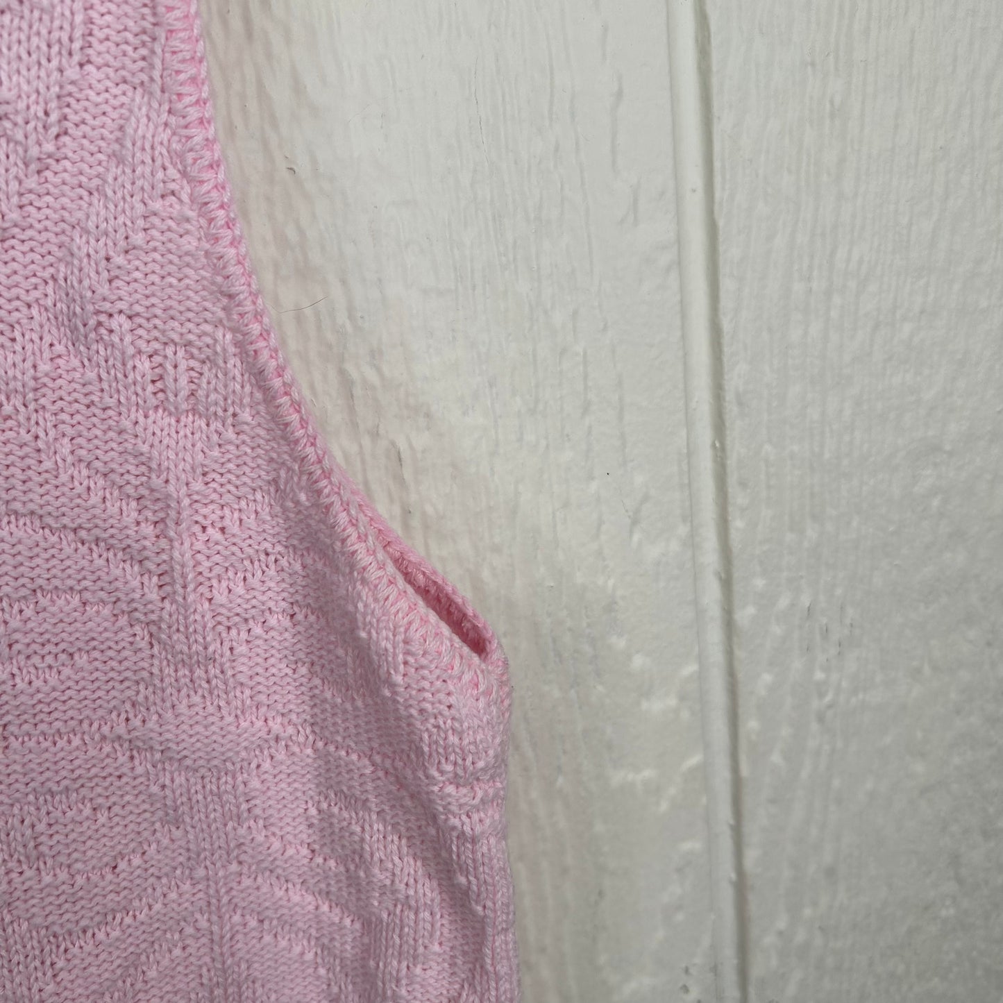 Vintage 80's Pink Knit Short Sleeve Sweater (L)