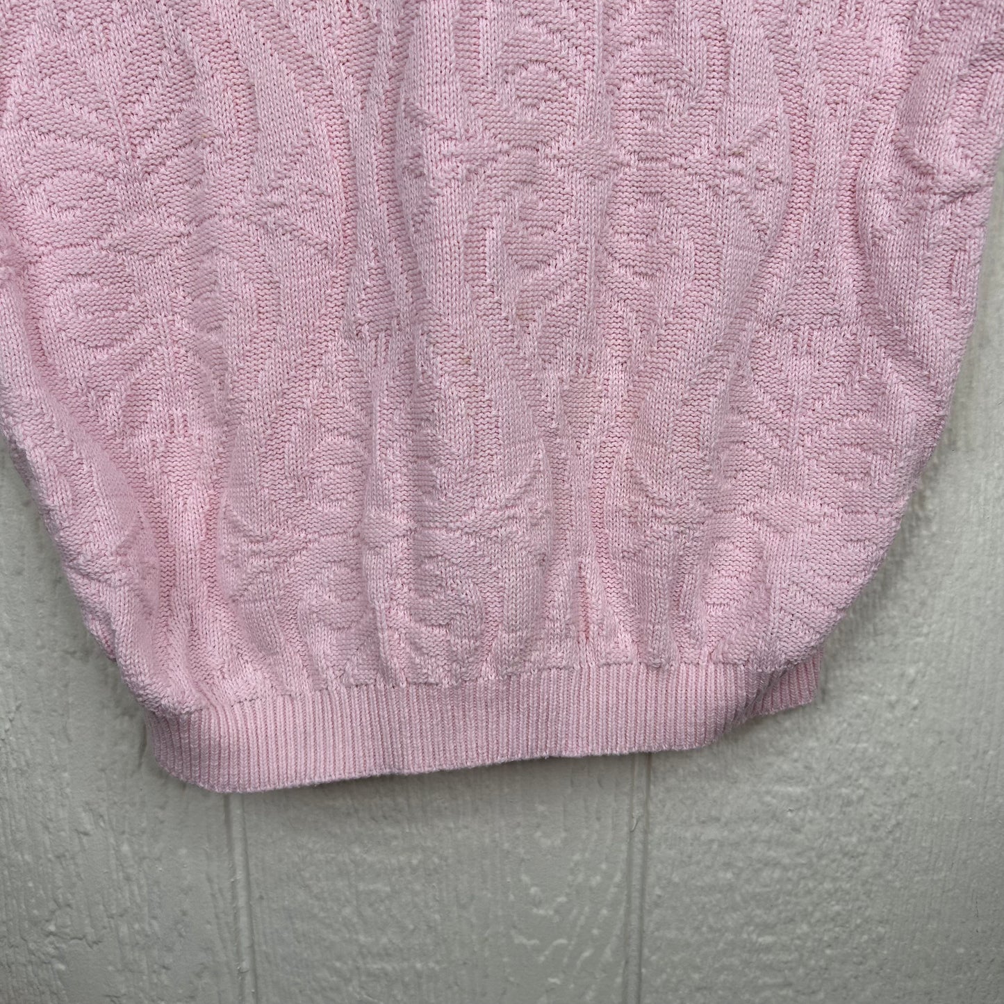 Vintage 80's Pink Knit Short Sleeve Sweater (L)