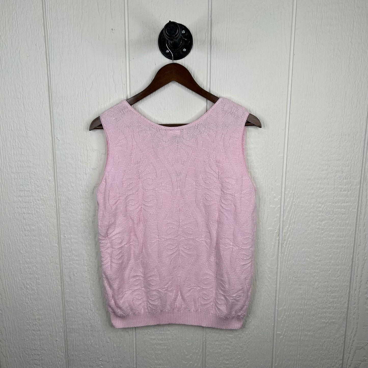 Vintage 80's Pink Knit Short Sleeve Sweater (L)
