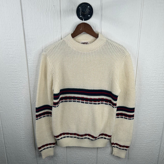 Vintage 90's Cream Lined Wool Sweater (M)