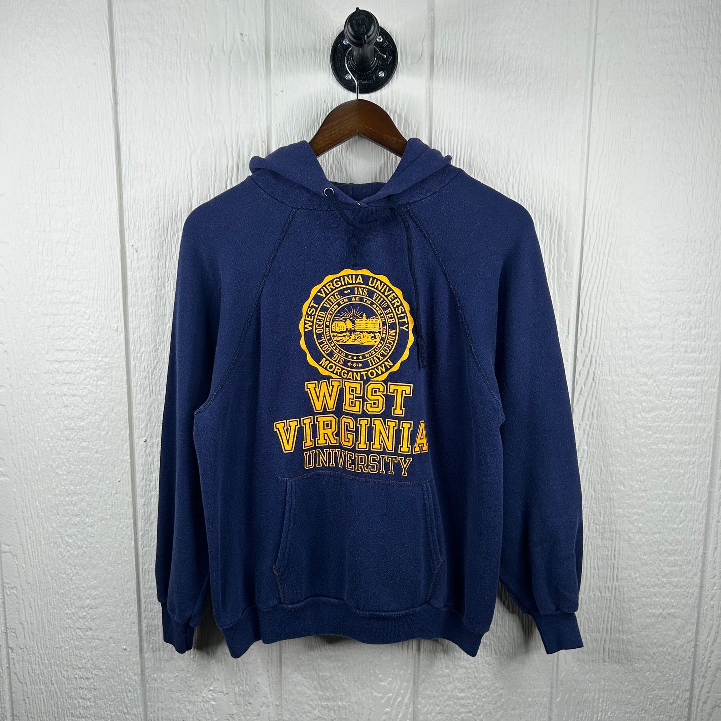 Vintage 80's West Virginia University Seal Logo Hoodie (L)