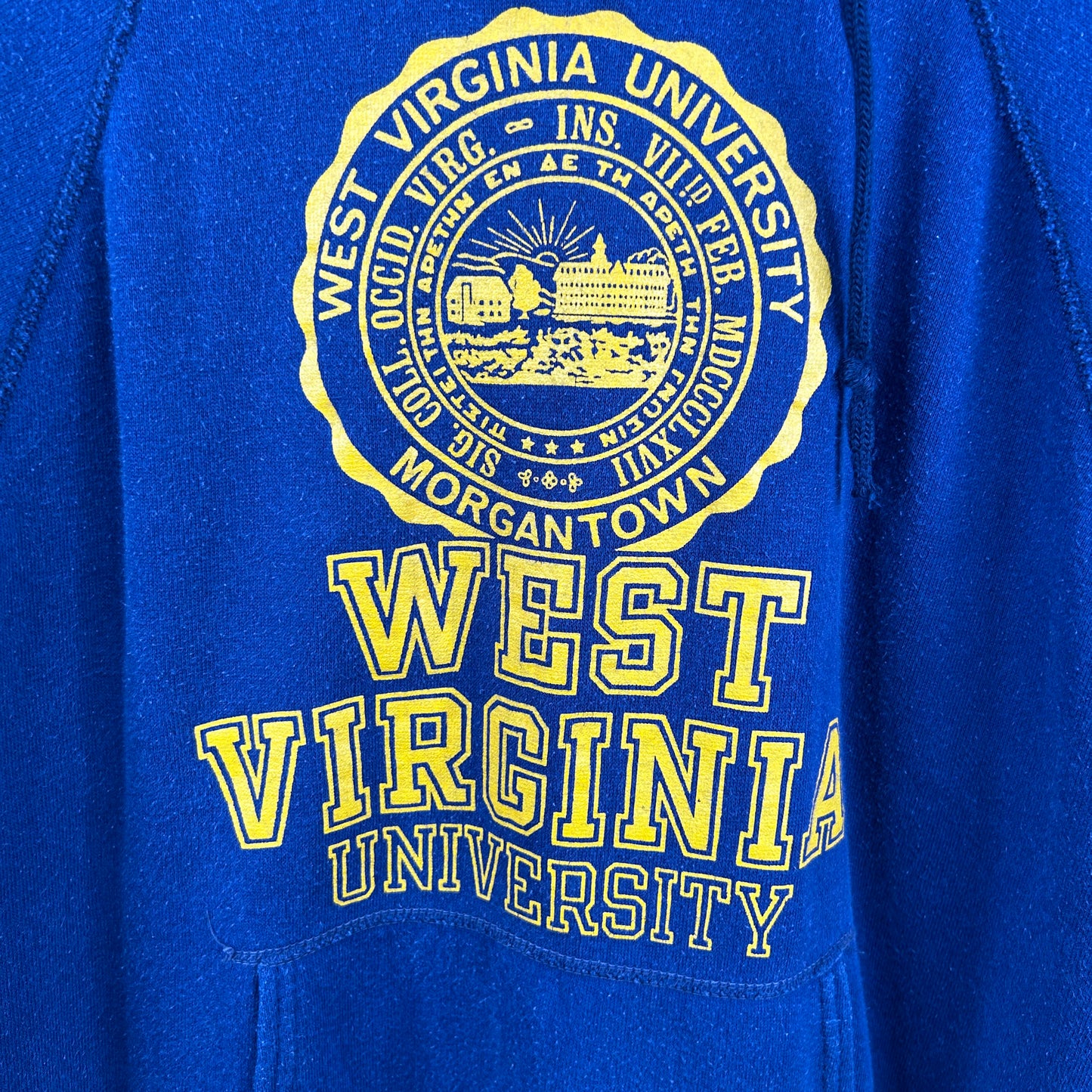 Vintage 80's West Virginia University Seal Logo Hoodie (L)
